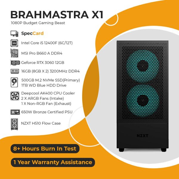 brahmastra x1 - best 1080p ultra gaming pc under 1 lakh INR